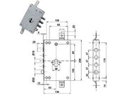 SERRATURA TRIPLICE APPLICARE CON SCROCCO CIL. EUR. BLINDATE 50137  mm.63, interasse catenacci mm.37    CIPIERRE