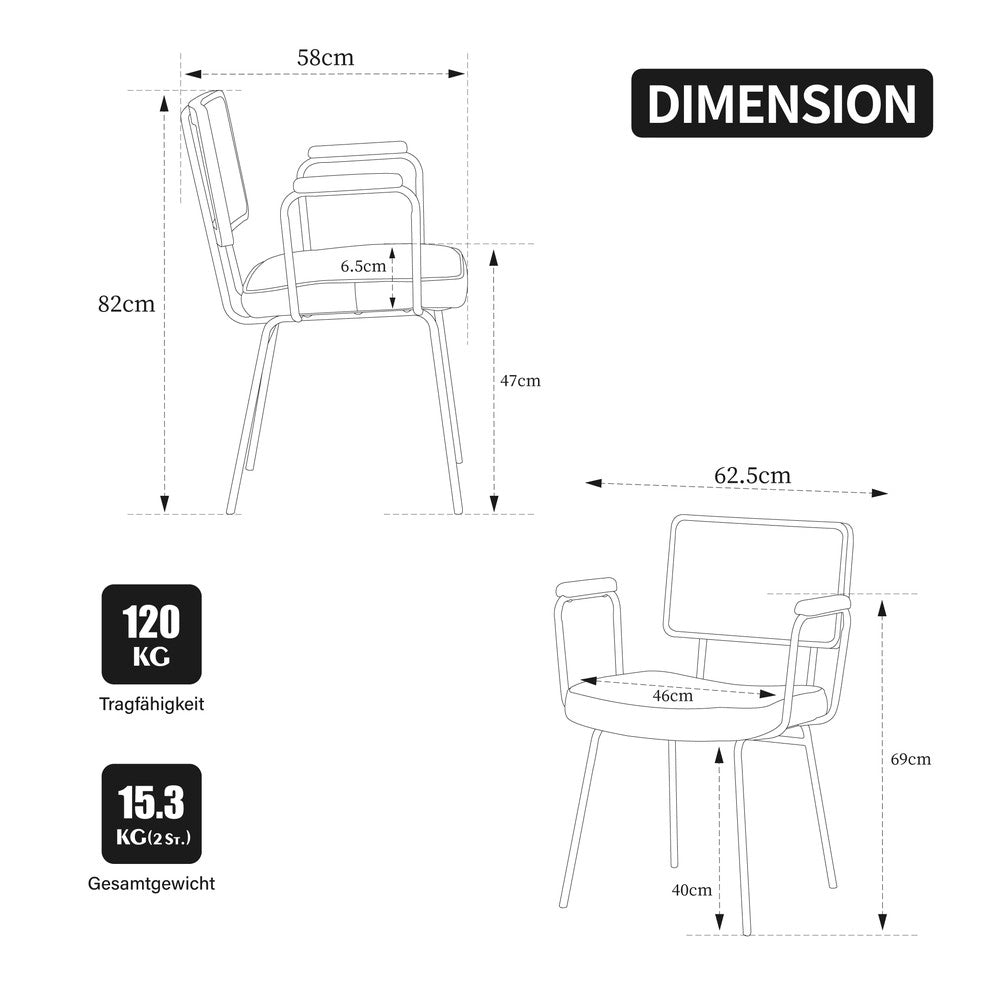 Sedie da Pranzo Set 2 Pezzi ¨C MINIMAL ¨C Velluto Chenille con Braccioli, Gambe Metallo, Effetto Rattan, Avorio