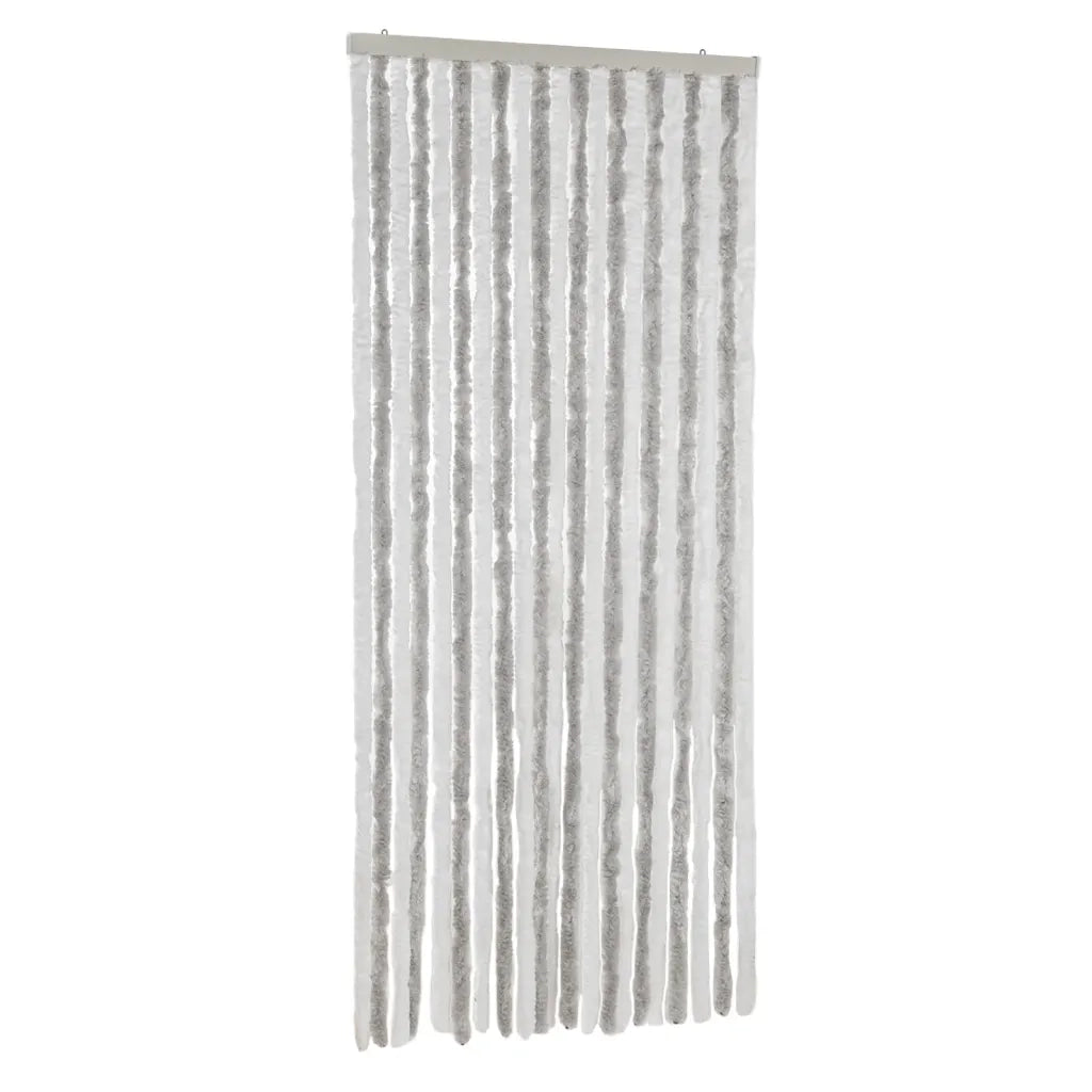 Tenda Antimosche Grigia Chiaro e Bianca 90x200 cm in Ciniglia CFW4720749