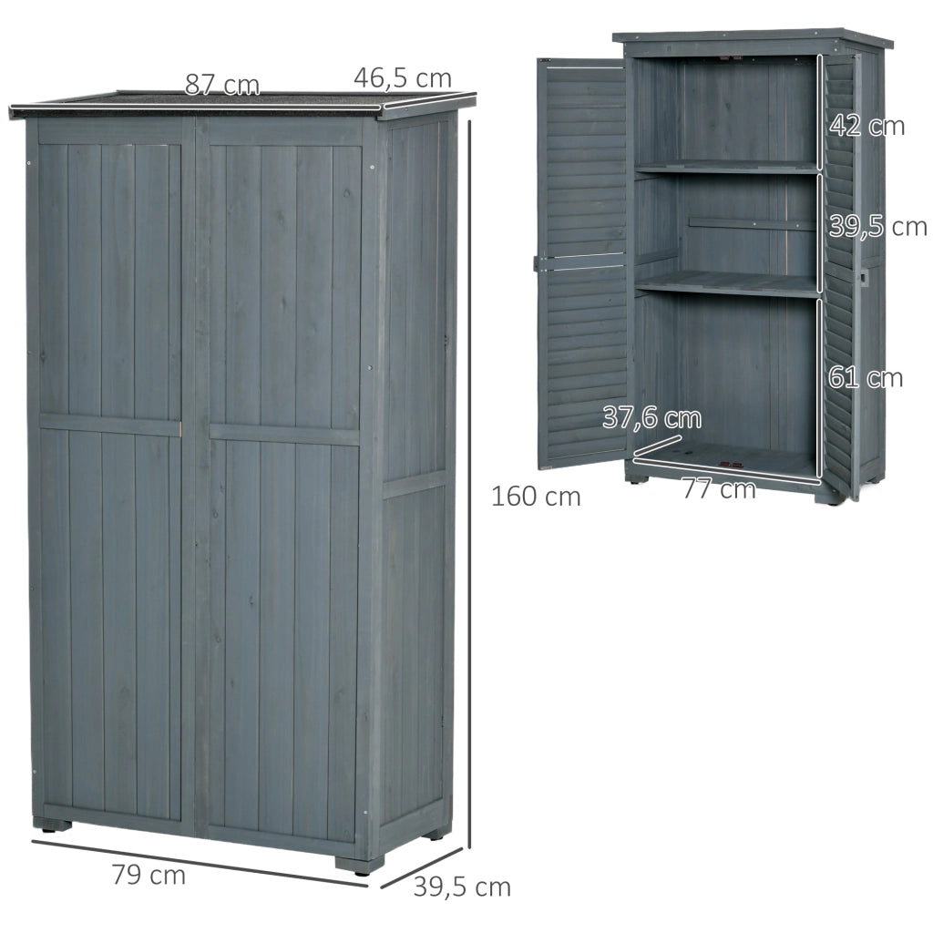 Casetta Giardino in Legno ¨C zephmum ¨C Grigio 87x46.5x160cm