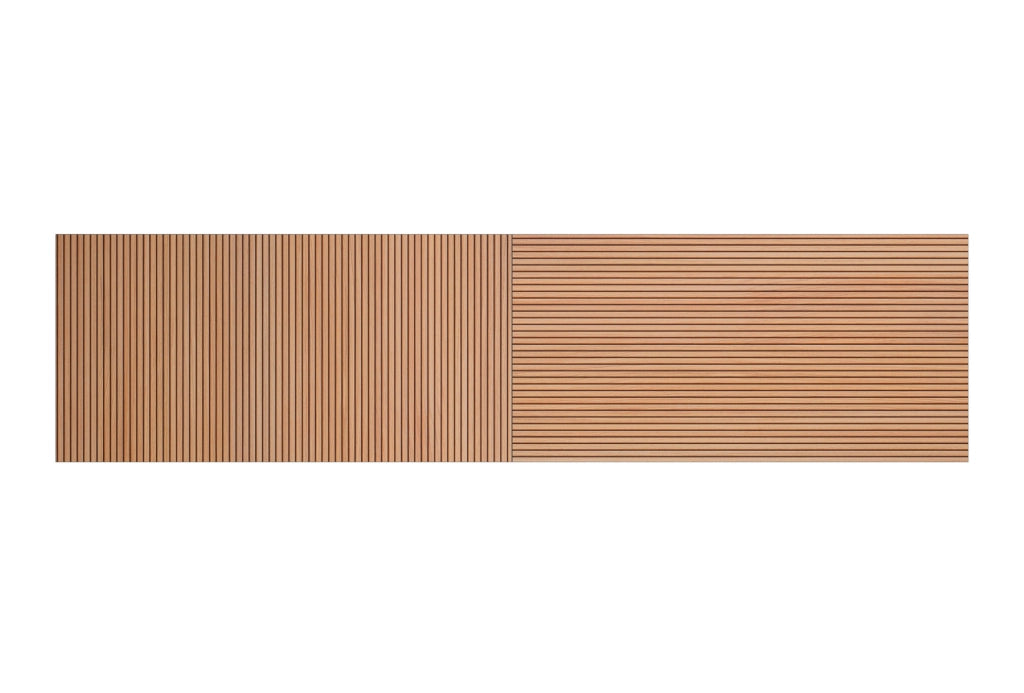 Testiera per letto Herdasa 140cm stampa doghe rovere 67x225x3