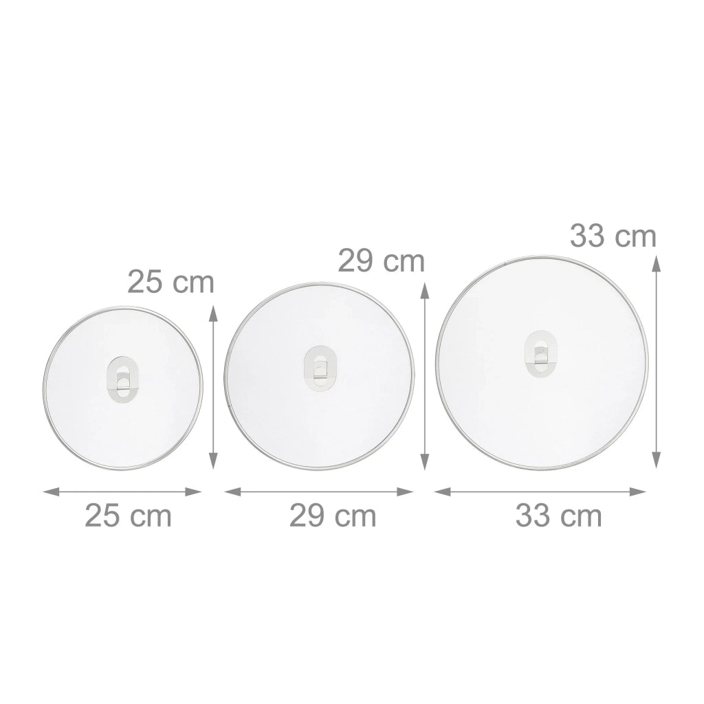 Set di 3 pratici coperchi antispruzzo da cucina 30 x 30 x 30 cm in acciaio inox argentato 13_0014304