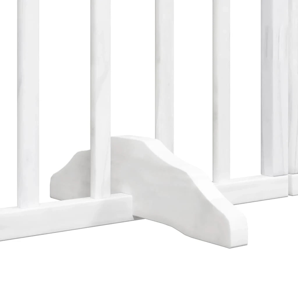 Cancelletto di sicurezza per animali domestici porta pieghevole 10 pannelli legno di pioppo bianco 02_0023096