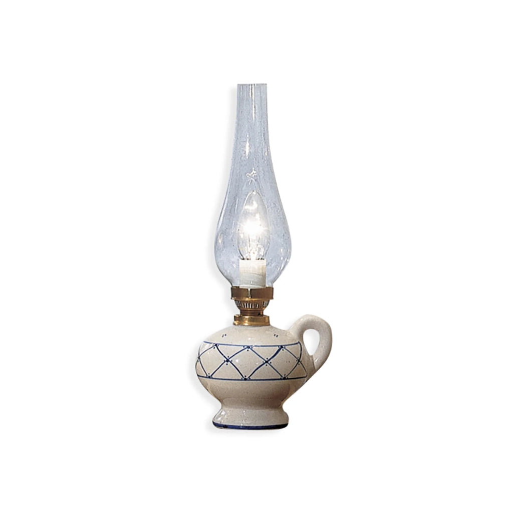 Lumetto Classico Pompei Ceramica E Ottone Satinato Decorato 1 Luce E14