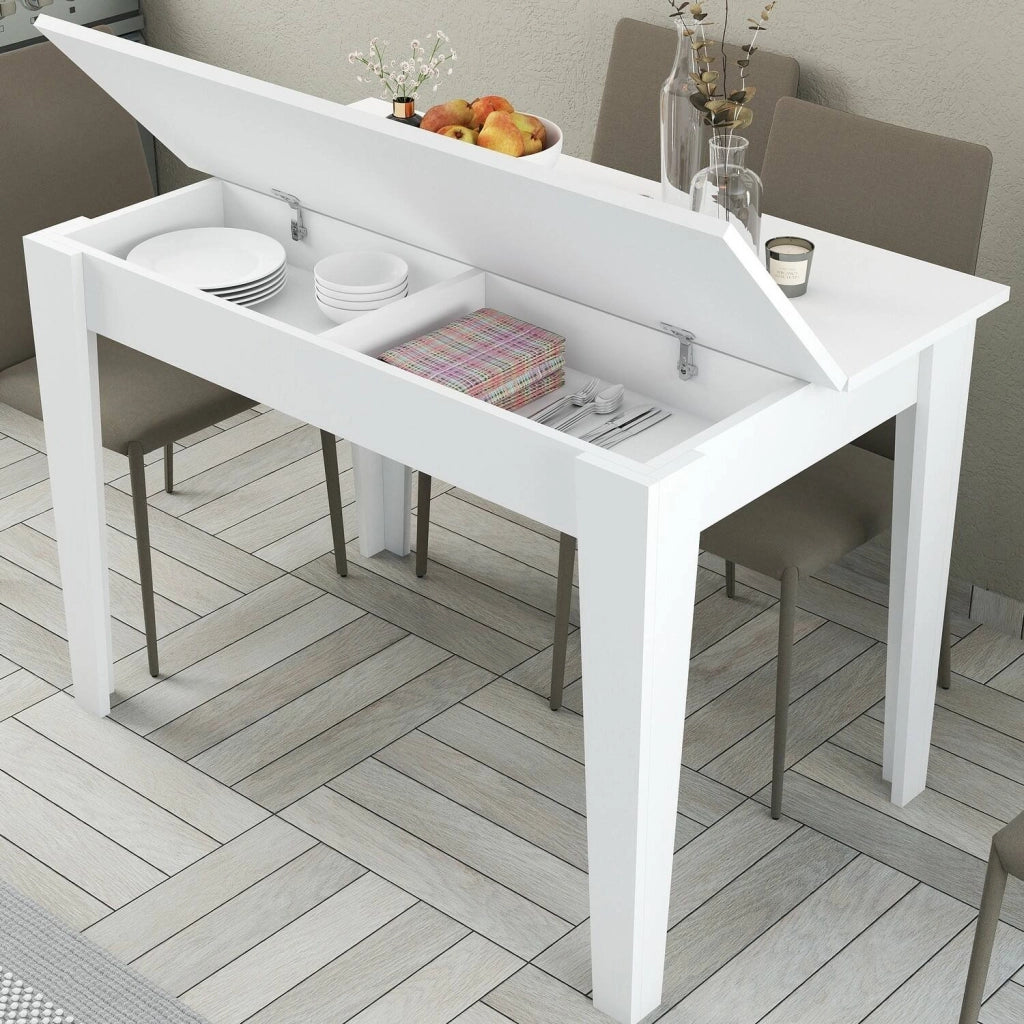 Eupilio, Tavolo Fisso 4 Posti, 72x110x75h cm Bianco