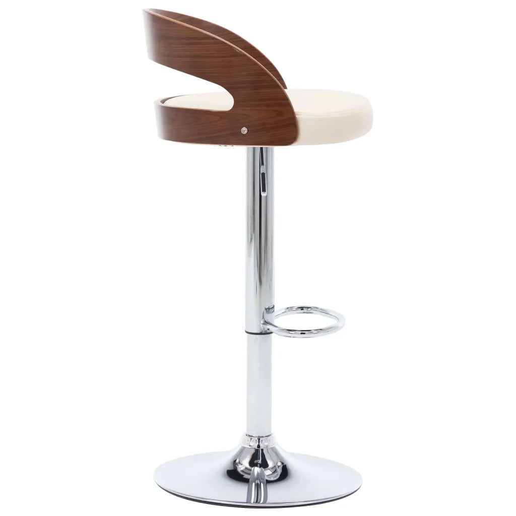Sgabelli da Bar 2 pz Crema in Similpelle e Legno Curvato 283145