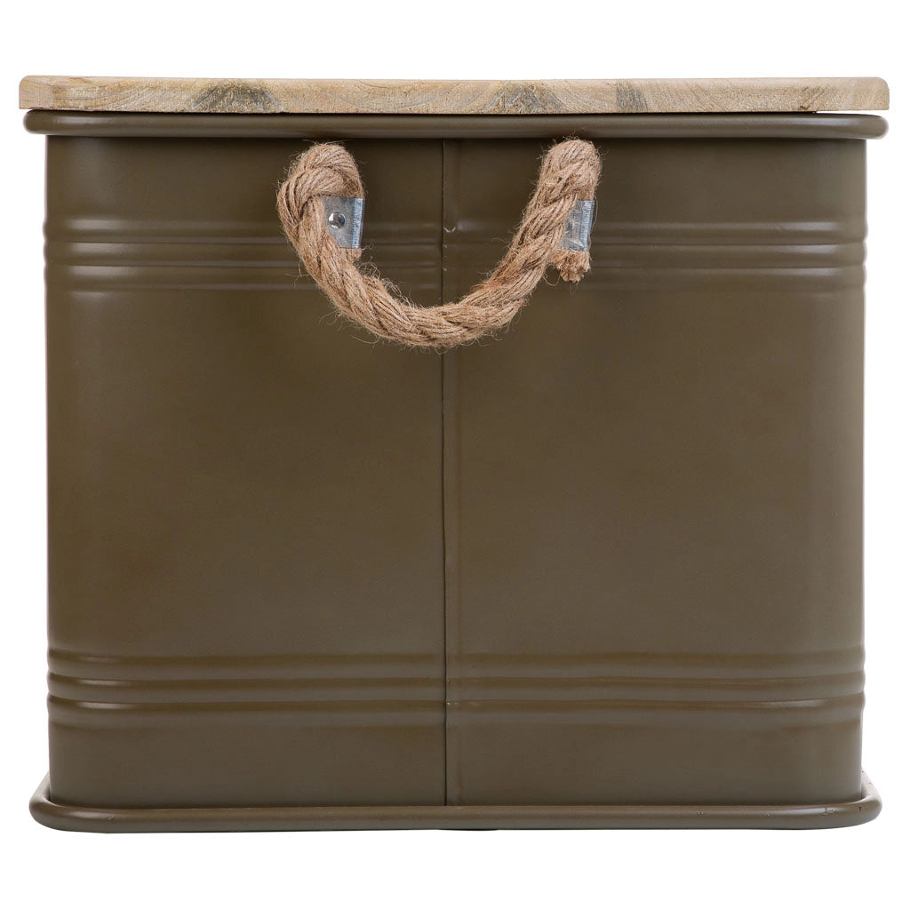 Baule in metallo verde 60x38x33h cm