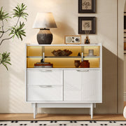Mobile contenitore da bagno o sideboard con striscia luminosa, larghezza 80 cm, porta in vetro