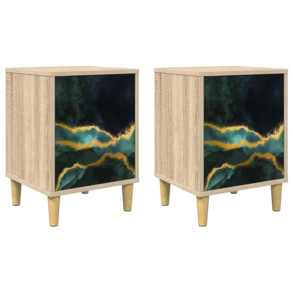 Armadio da Notte WIJHE 2 pz Rovere Sonoma 36 x 33 x 50 cm 8007200