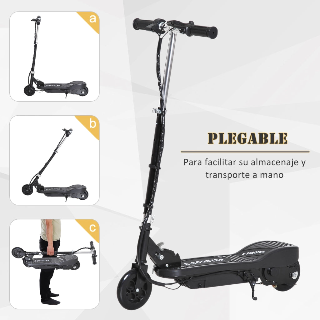 Scooter Elettrico Pieghevole per Bambini ¨C zephmum ¨C Nero, 24V, 74x36x69-91 cm