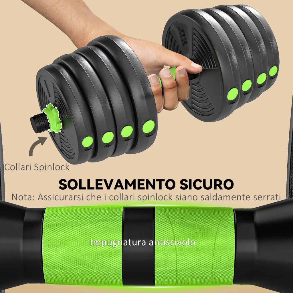 Set Bilanciere con Pesi 3 in 1 ¨C zephmum ¨C Verde 140x22x22 cm