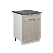 Mobiletto base per cucina Fame-Line GrigioBeige/Bianco 60 cm con cassetto, PL Antracite Vicco
