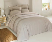 Set di coperte di letto morbide e comode in 100% cotone beige 200x200cm