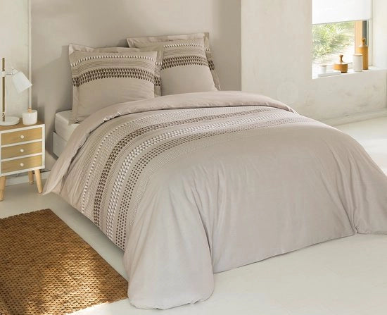 Set di coperte di letto morbide e comode in 100% cotone beige 200x200cm