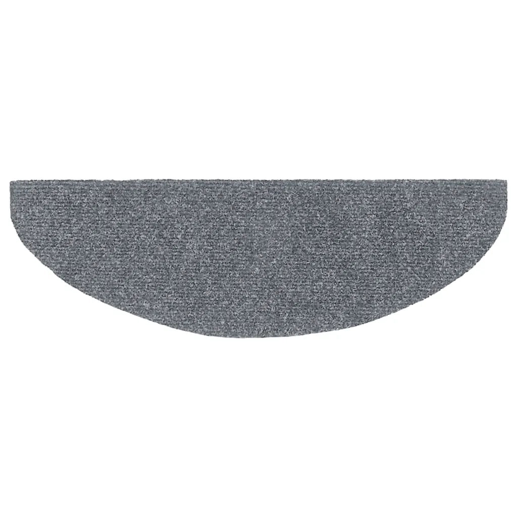 Tappetini per scale autoadesivi 15 pz 65x21x4 cm Grigio chiaro Semicircolari Grandi 132699