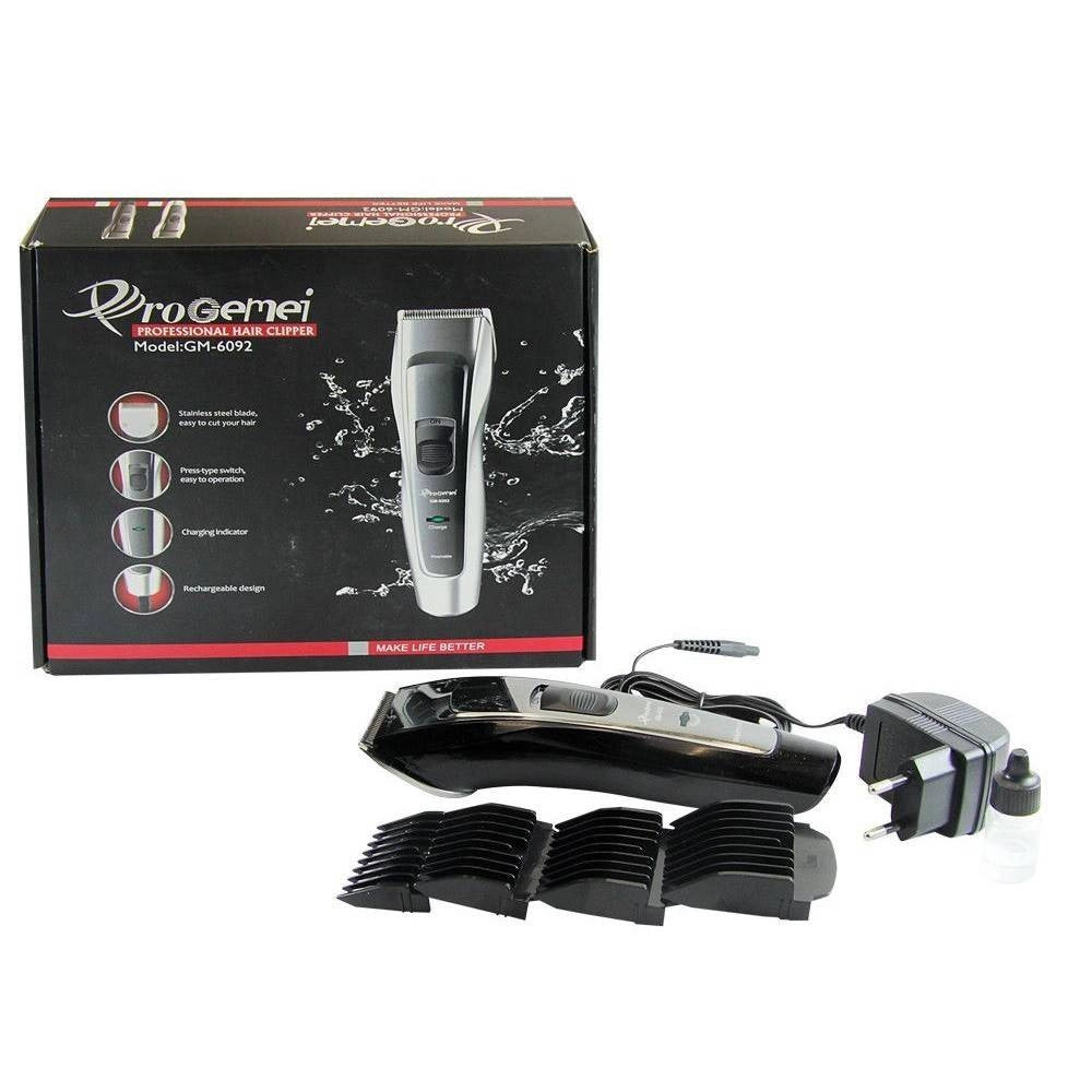 Trade Shop - Tagliacapelli A Batteria Gm-6092 Rasoio Professionale Regolabarba Ricaricabile -
