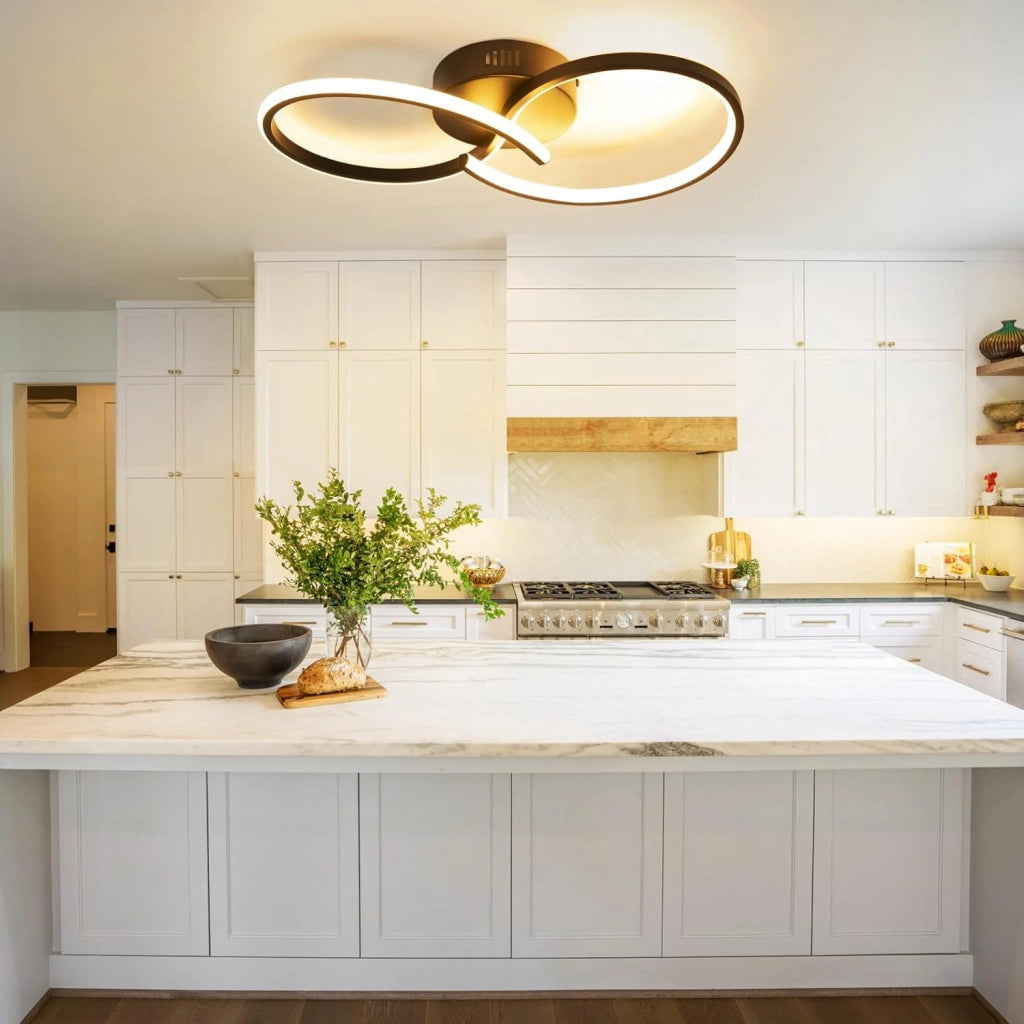 ZMH Lampada da soffitto plafoniera LED moderna nera 12W 3000K per soggiorno corridoio