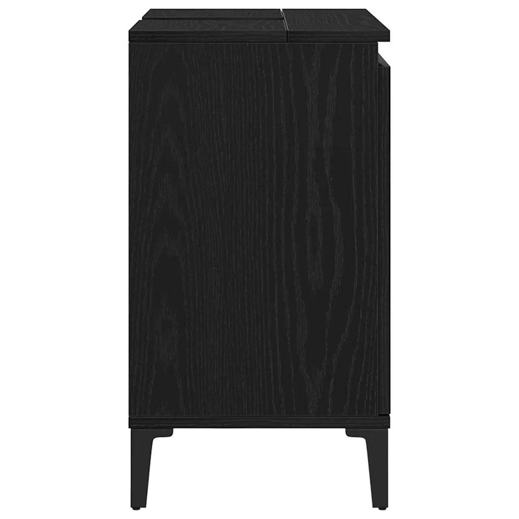 Armadio per Lavabo da Bagno Rovere Nero 58 x 33 x 60 cm 862810