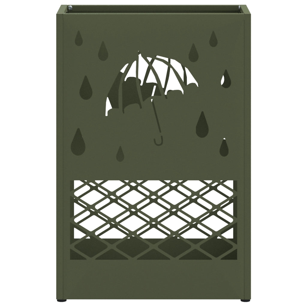 Portaombrelli Verde Oliva Metallo Medio Intarsi Decorativi