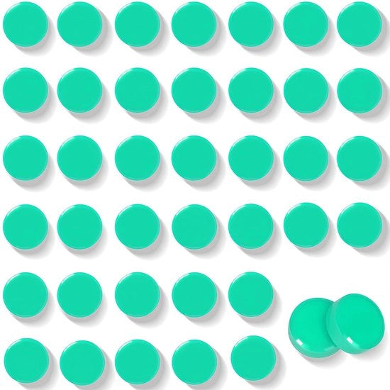 40 pezzi di magneti forti per lavagne, bacheche e frigoriferi - Magnetici mini per frigoriferi a forma rotonda - Piccoli magneti con forte aderenza - Decorativi magneti per lavagne per pareti, uffici e case (verde)