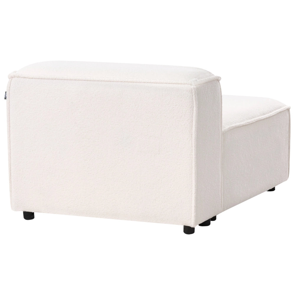 Poltrona modulare 1 posto rivestimento tessuto bouclè bianco sporco soggiorno stile moderno