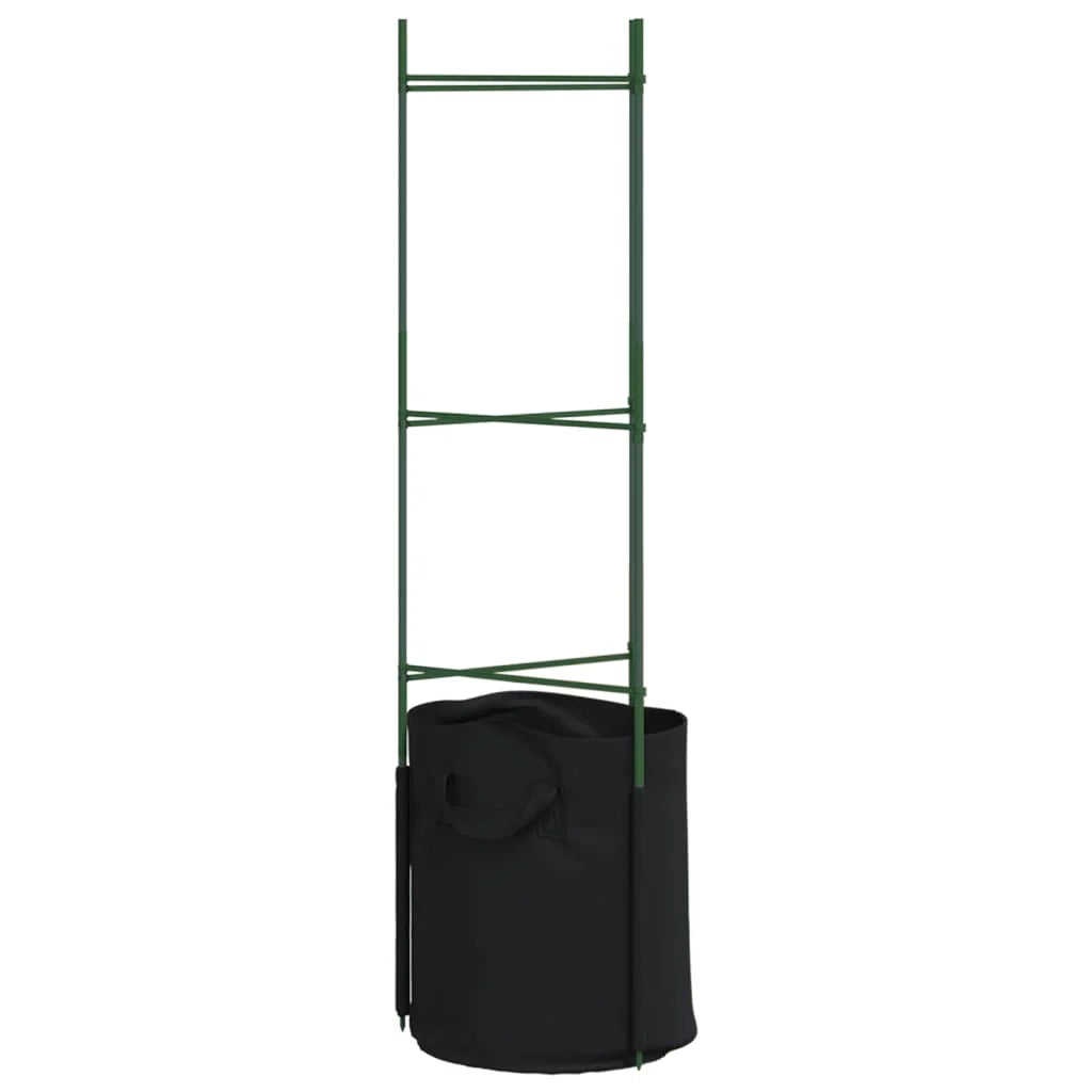 Set di 4 gabbie regolabili multiuso per pomodori 32 x 29 x 116 cm in acciaio verde 02_0055593