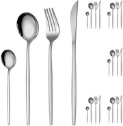 Set di Cucina per 6 Persone - 24 pezzi di Cucina in Acciaio Inossidabile per un Tavolo di Stile
