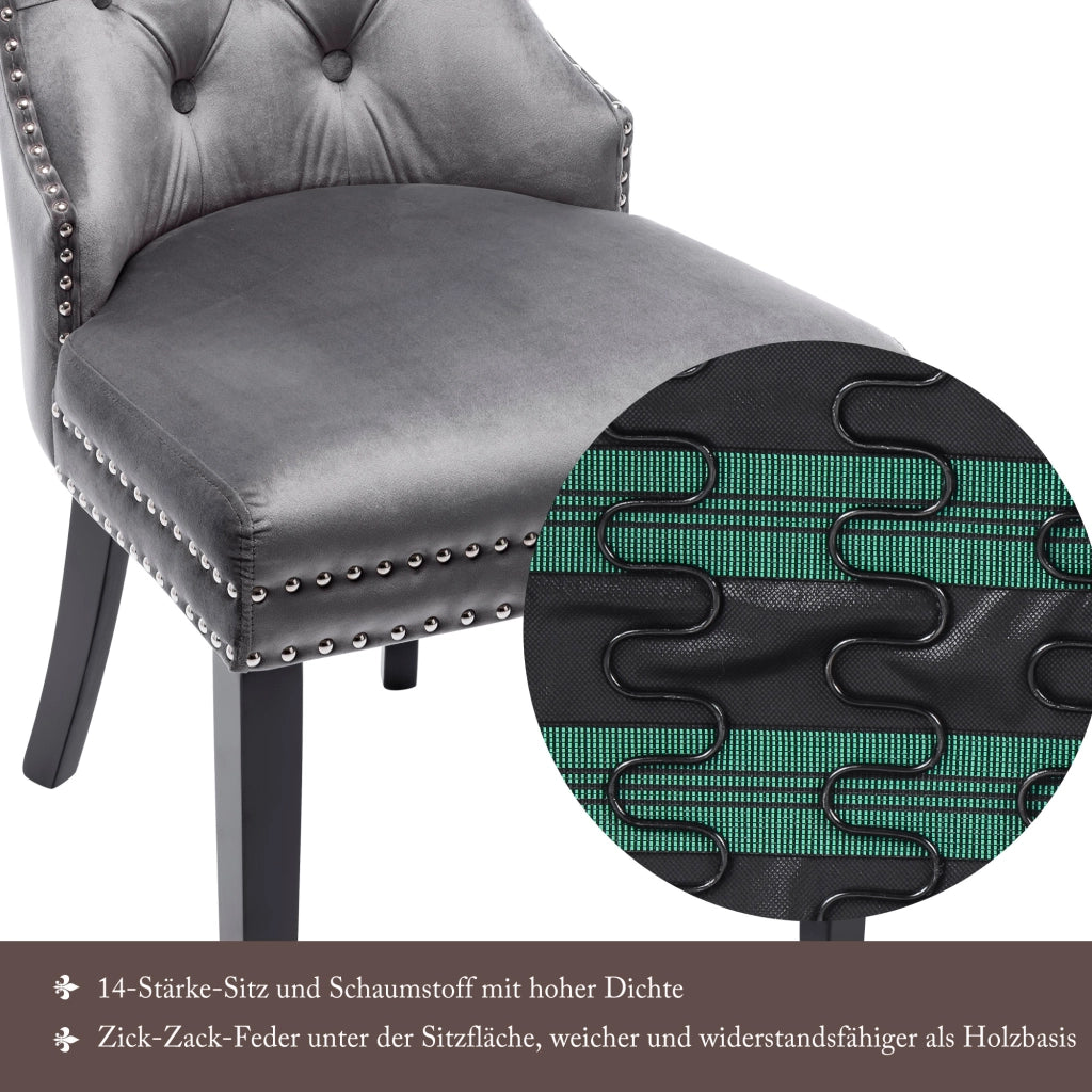 SEDIA da pranzo Set da 4 pezzi 51x51x97 cm Grigio in velluto