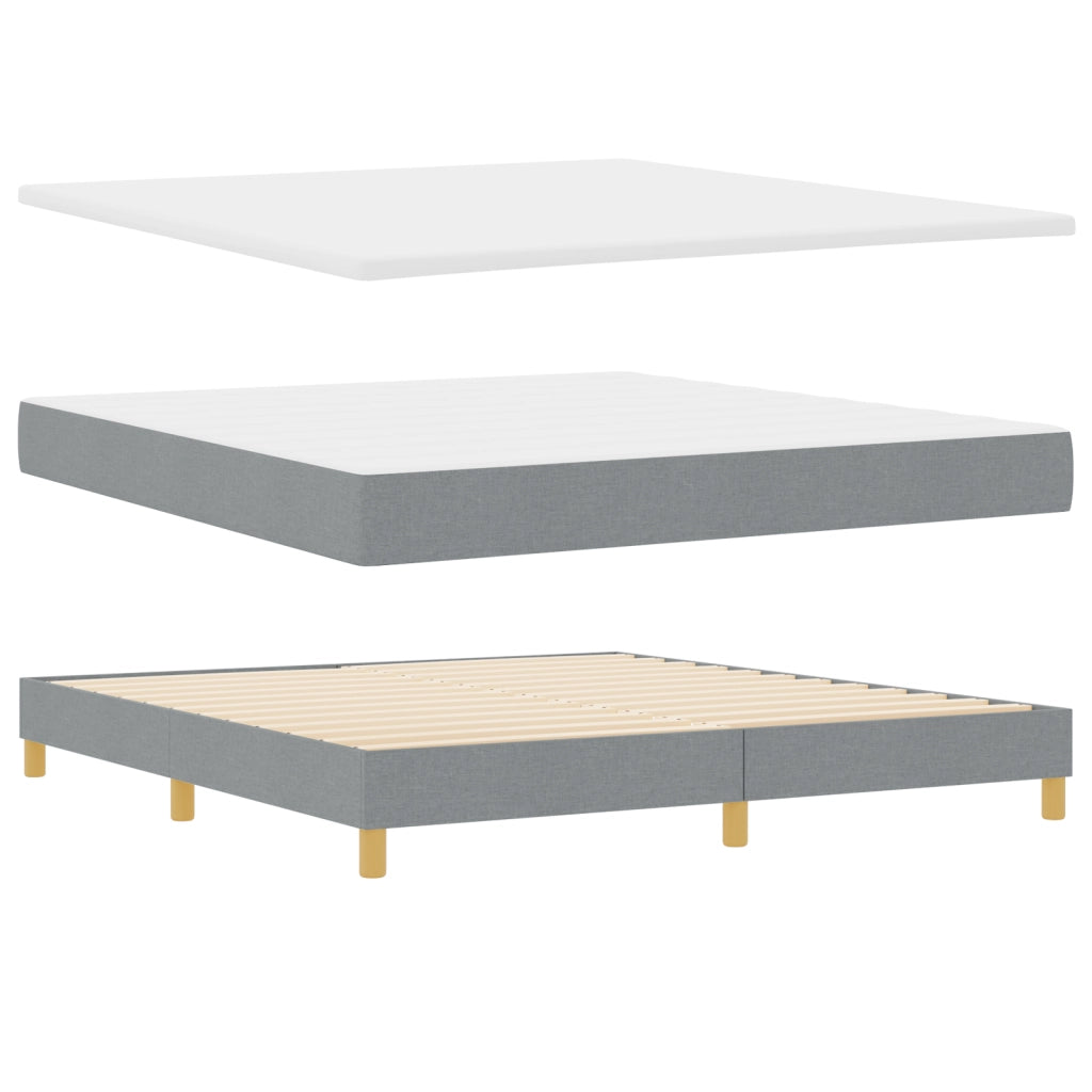 Letto a Molla  con Materasso Grigio Chiaro 180x200 cm in Tessuto