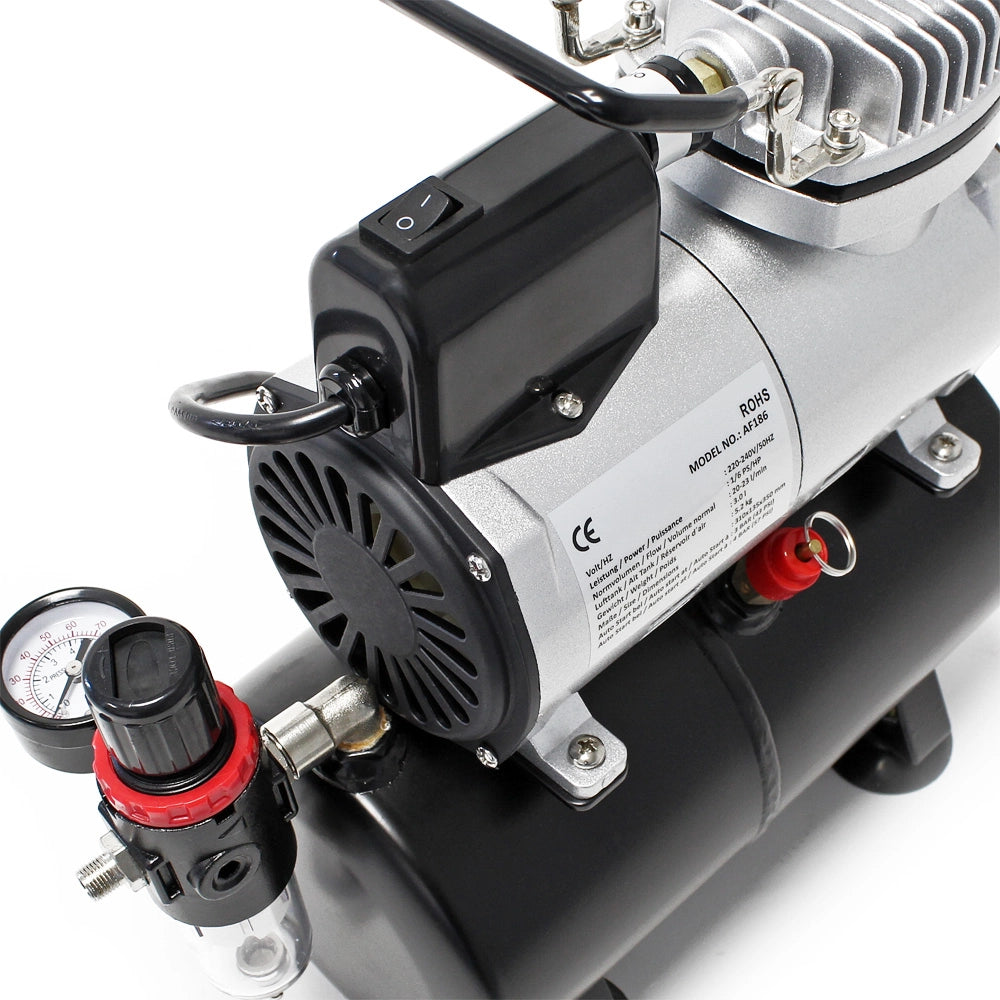 Compressore per aerografo AF186 con serbatoio riduttore di pressione 4 bar Start-stop automatico
