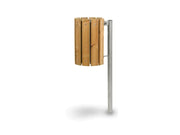 Cestino Ecowood 608 Giochipark acciaio zincato 28L Ø31x48h rivestimento in legno - Da interrare