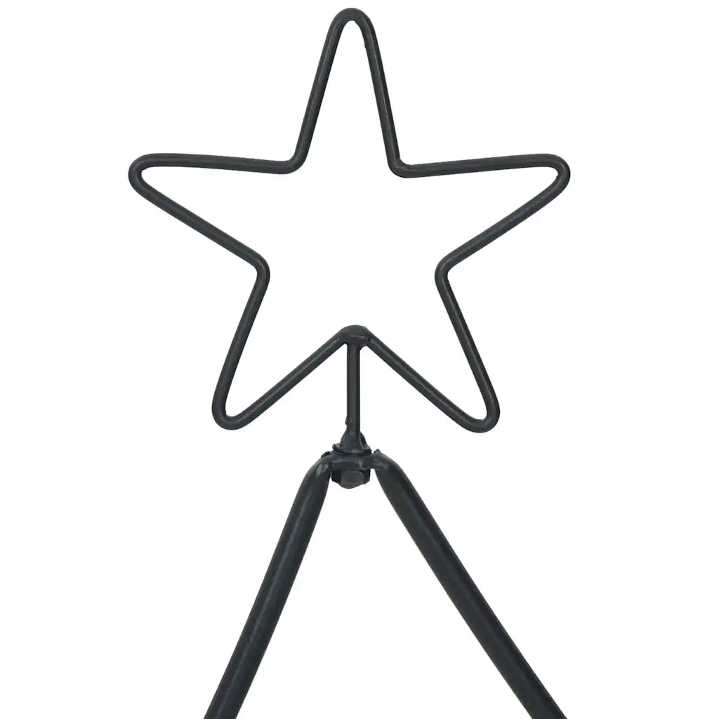 Albero di Natale | Decorazioni natalizie in metallo con supporto Nero 150 cm Acciaio
