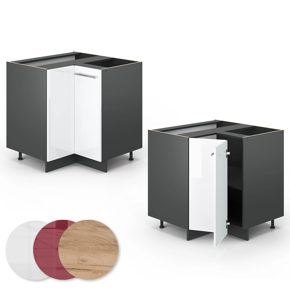 Vicco Mobile ad angolo cucina Bianco lucido 80.5 cm senza piano di lavoro