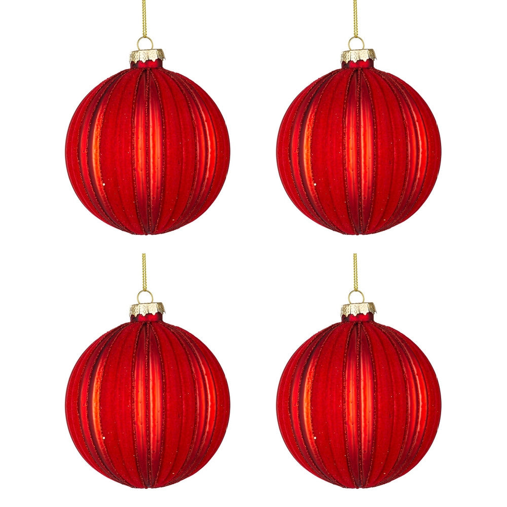 Palline di Natale in Vetro Rosse Clio Diametro: 100 mm