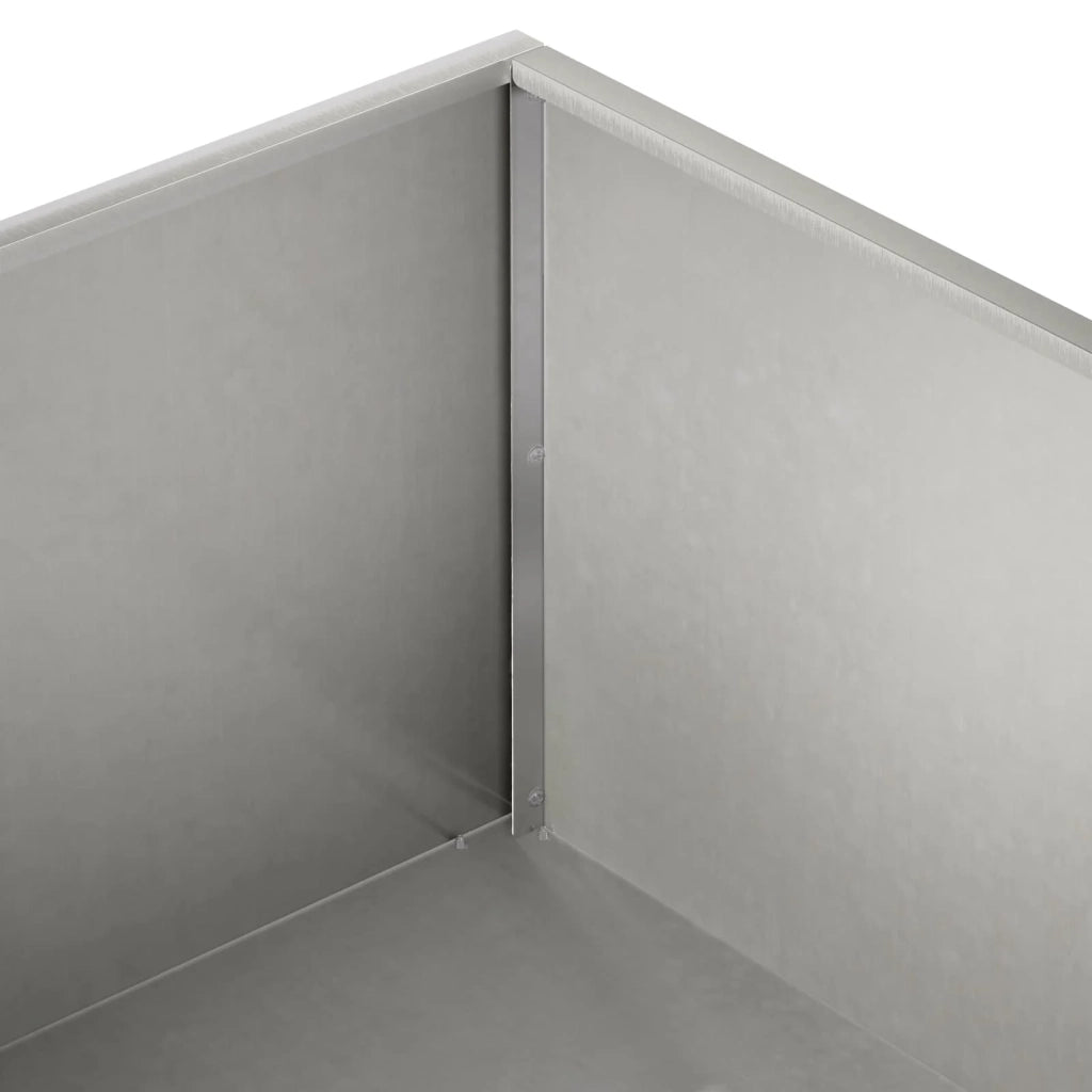 Vaso da giardino 2 pz Argento 80 x 80 x 30 cm Acciaio Inox 8005073