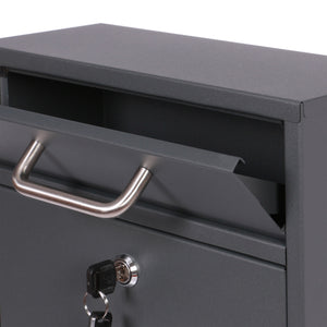 Cassetta delle lettere 2x3 V51 antracite Cassetta postale a muro Con serrature e finestre