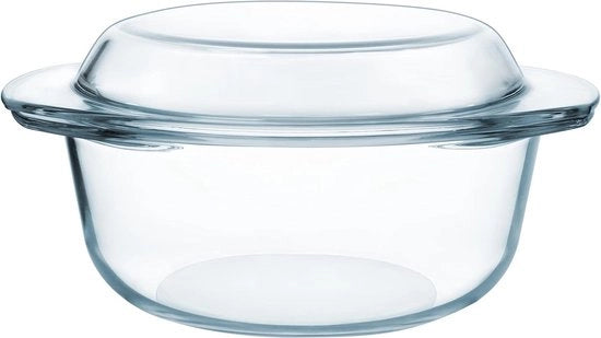 Ovenscala con Coperchio - 2,5L Vetro, Resistente al Forno e Ampio Utilizzo