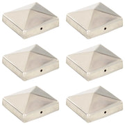 Tappi per Pali a Piramide 6 pz in Acciaio Inox 81x81 mm