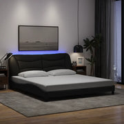 Giroletto con LED senza Materasso-Struttura Letto Hvar Nero 180x200 cm in Tessuto