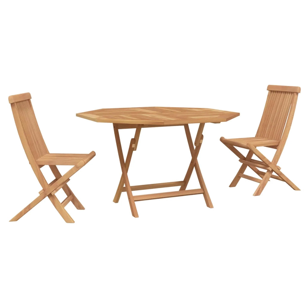 Set Bistro da Giardino 3 pcs Marrone Legno Teak Massello