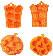 Forme per dolci in silicone - 2 pezzi Halloween - zucche/ pipistrelli/cranio - per cioccolato/pudding/blocco di gelato - resistente al lavastoviglie - qualità alimentare gel silice