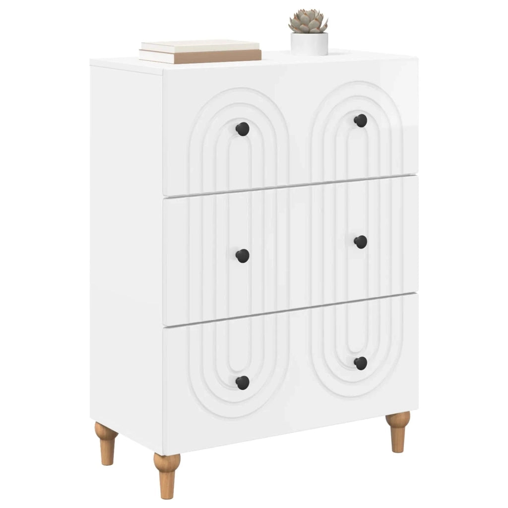 Mobile con Cassetti Bianco Lucido 66 x 34,5 x 90 cm 894149