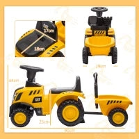 Camion Giocattolo per Bambini 12-36 Mesi con Pala e Rimorchio, in PP e Metallo, 91x29x44 cm, Giallo