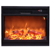 MPC Inserto Elettrico Camino Nero in Acciaio Inox da Incasso con Telecomando Bruciatore Elettrico 750W1500W Adatto per Caminetti Esistenti Modello Teide 75 Cm