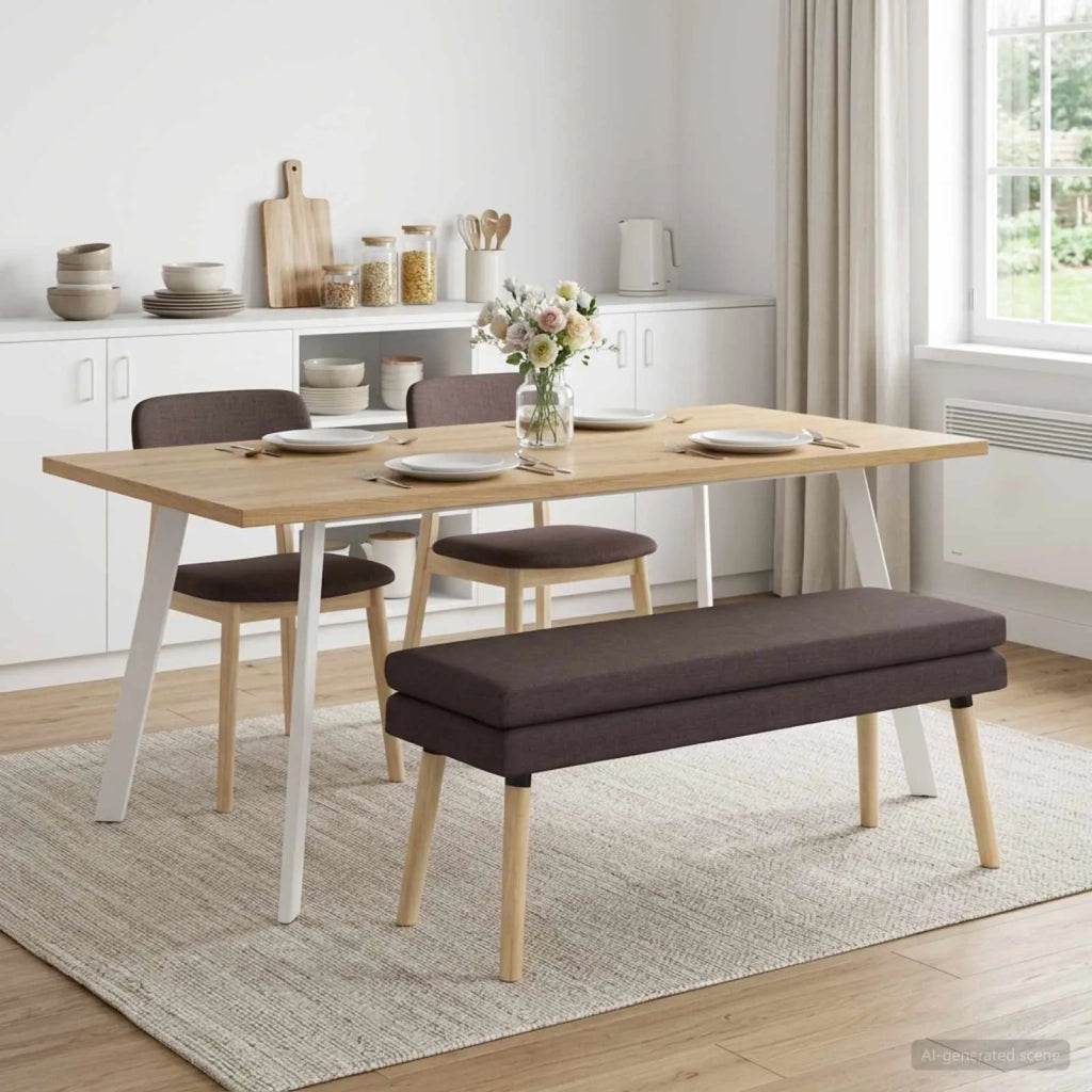 Panchina a doppio strato Marrone Scuro 110 x 40 x 47 cm Tessuto 42038449