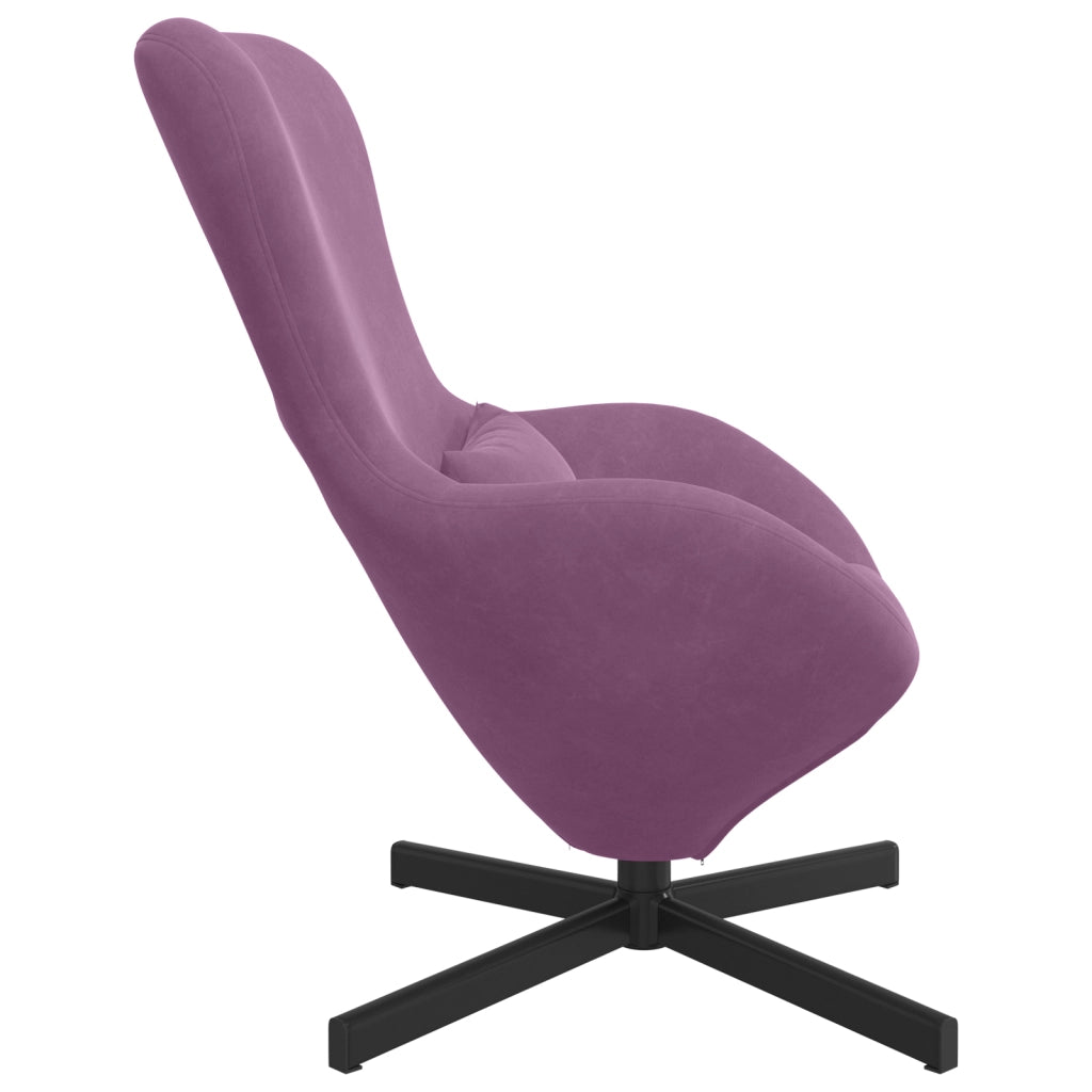 Sedia a Uova in Velluto Viola di