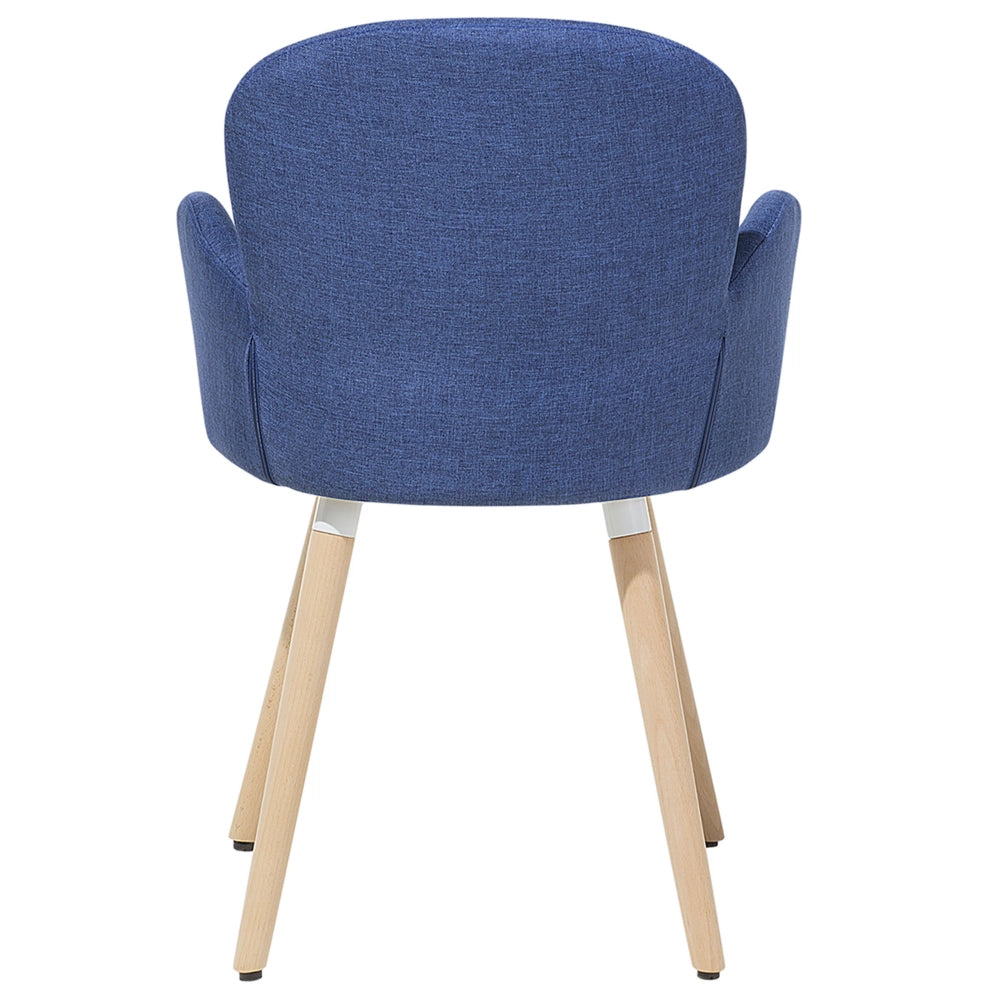 Set di 2 sedie da pranzo rivestimento in tessuto blu gambe in legno chiaro stile moderno eclettico