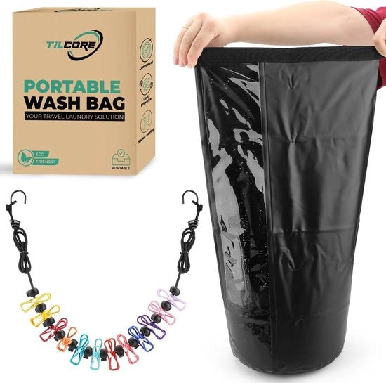Wasseretica per campeggio e corda da stendere - Wasseretica per campeggio, sostenibile, lavatrice portatile manuale