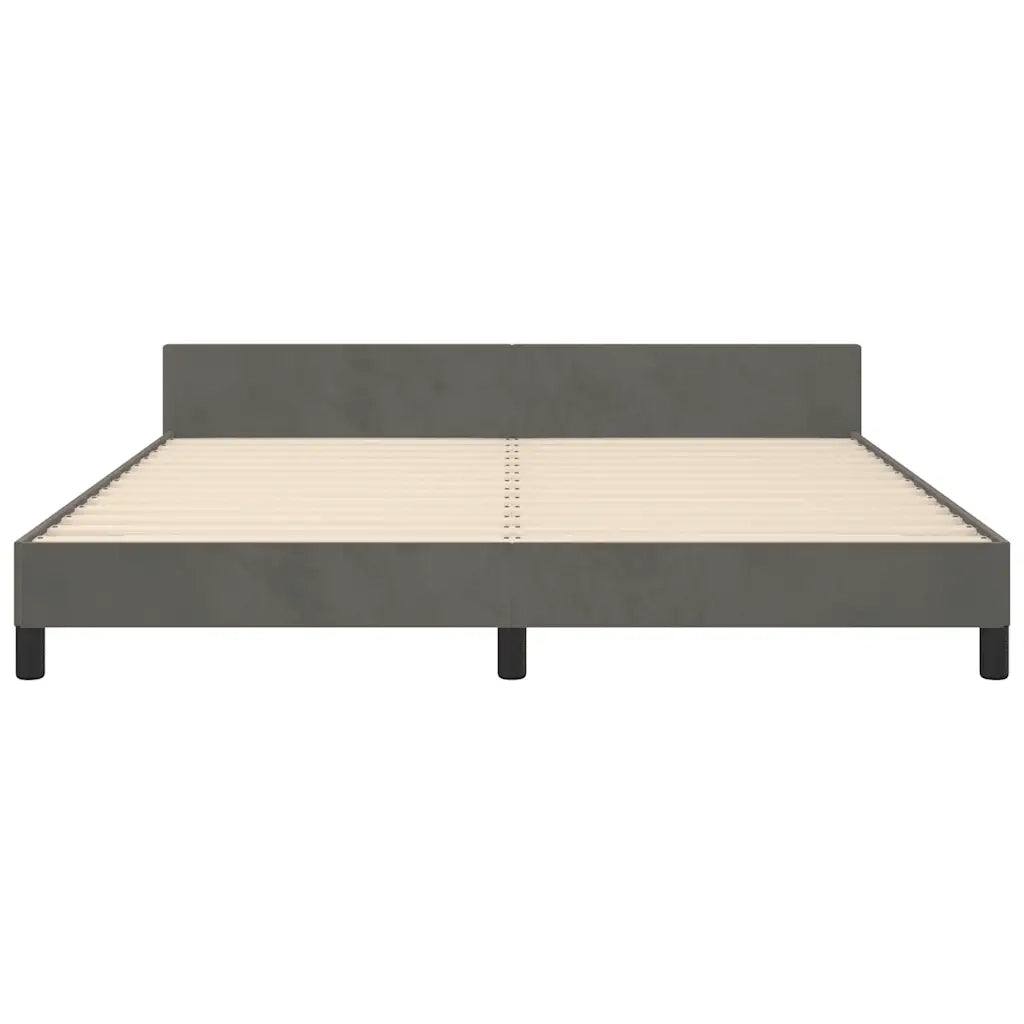 Giroletto senza Materasso-Struttura Letto Grigio Scuro 160x200 cm Velluto 422291