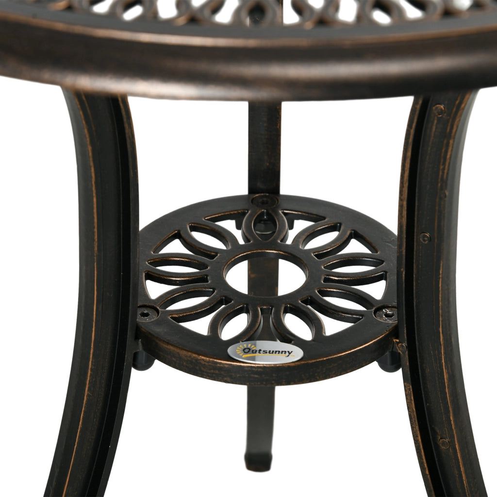 Set Giardino 2 Posti con Sedie e Tavolo Rotondo ¨C zephmum ¨C Fonte di Alluminio Bronzo